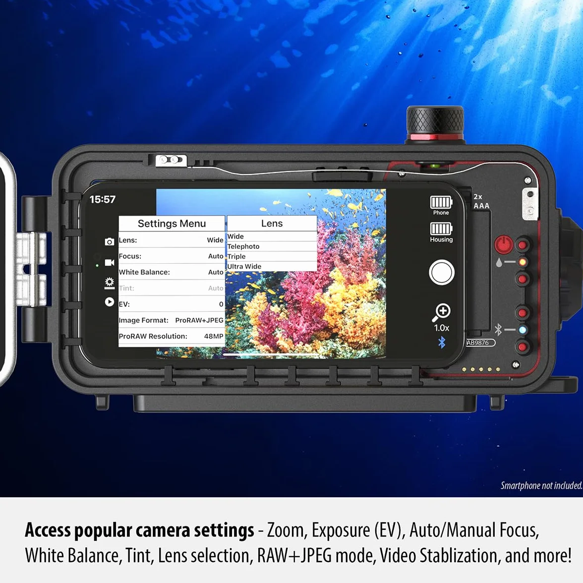SeaLife SportDiver Ultra obudowa do smartfona 2500 lumenów wodoodporna fotografia