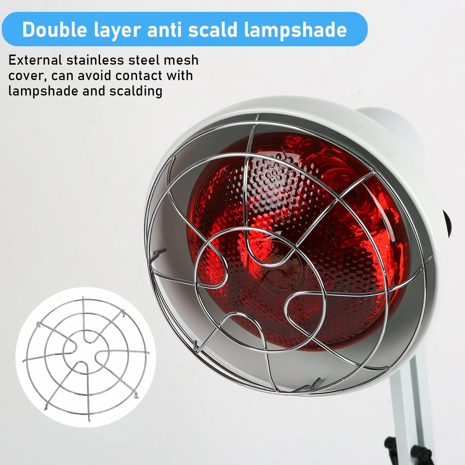 Lampa na podczerwień, 150 W, czerwone światło, lampa na podczerwień, do leczenia przeziębienia i relaksu mięśni
