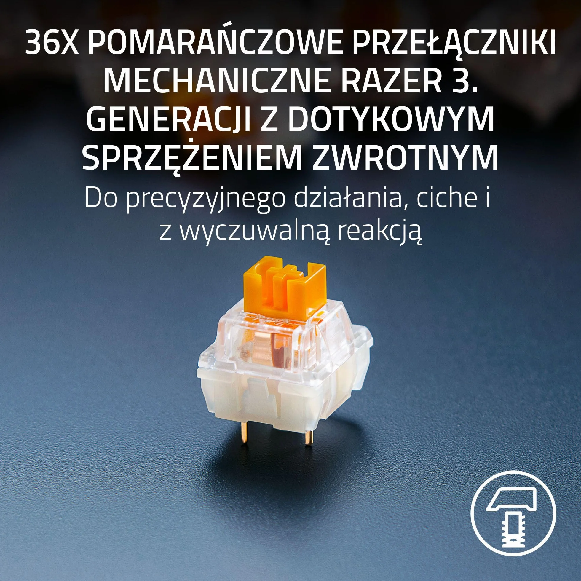 Razer Zestaw przełączników mechanicznych – pomarańczowy przełącznik dotykowy (zoptymalizowany do gier, przezroczysta obudowa przełącznika z soczewką LED, żywotność 100 milionów naciśnięć klawiszy