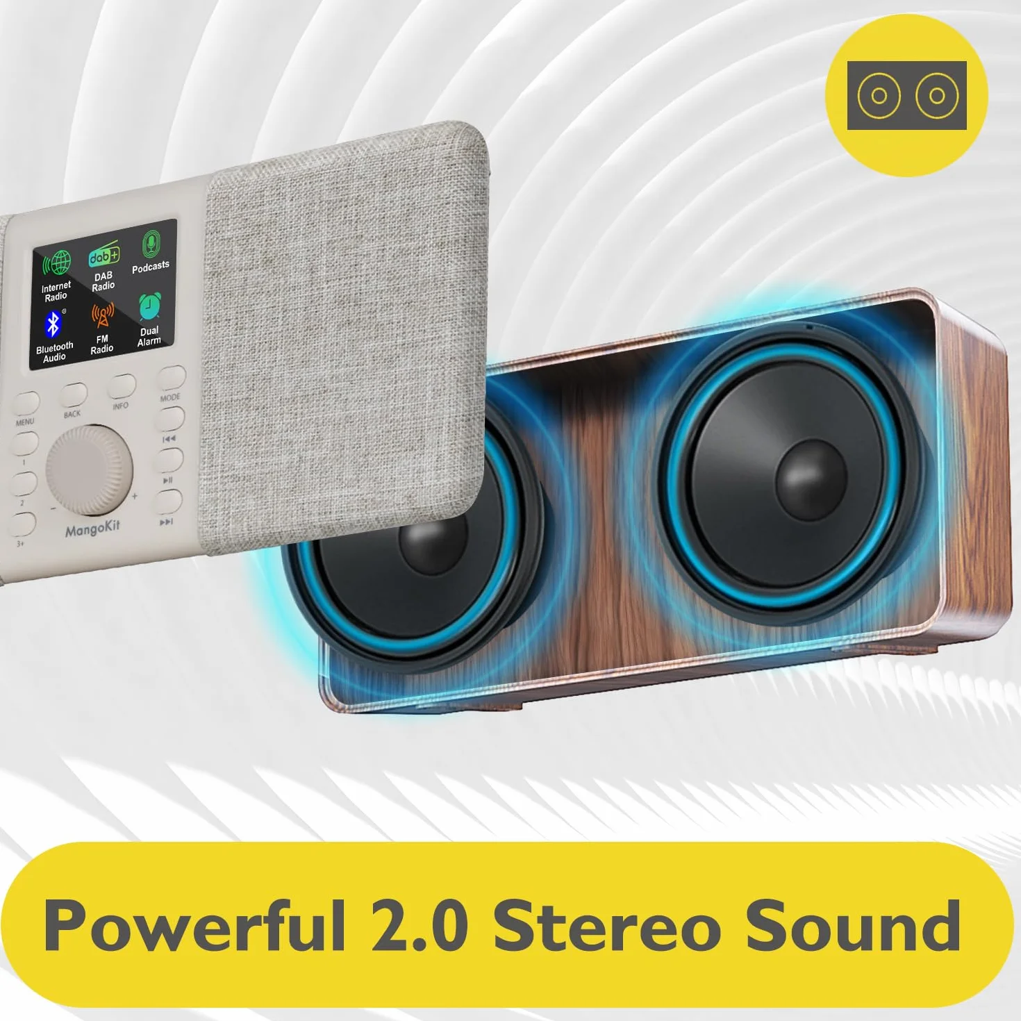 SR20 Stereo Radio Internetowe WLAN DAB+ Bluetooth FM Kuchenne Kolorowy