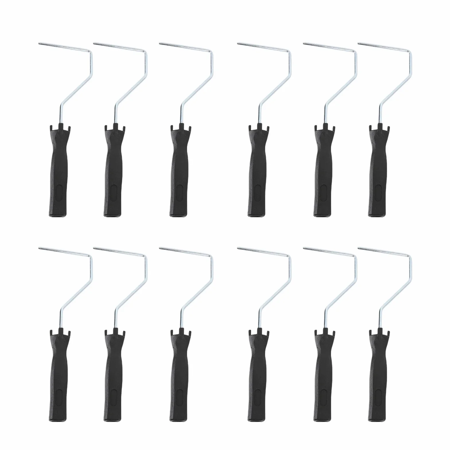 12pcs 4 -calowe lekkie mini narzędzia rolek, rolek farb stalowy stalowy plastikowy uchwyt farba Ramka do malowania ściennego Renowacja domu Czarna