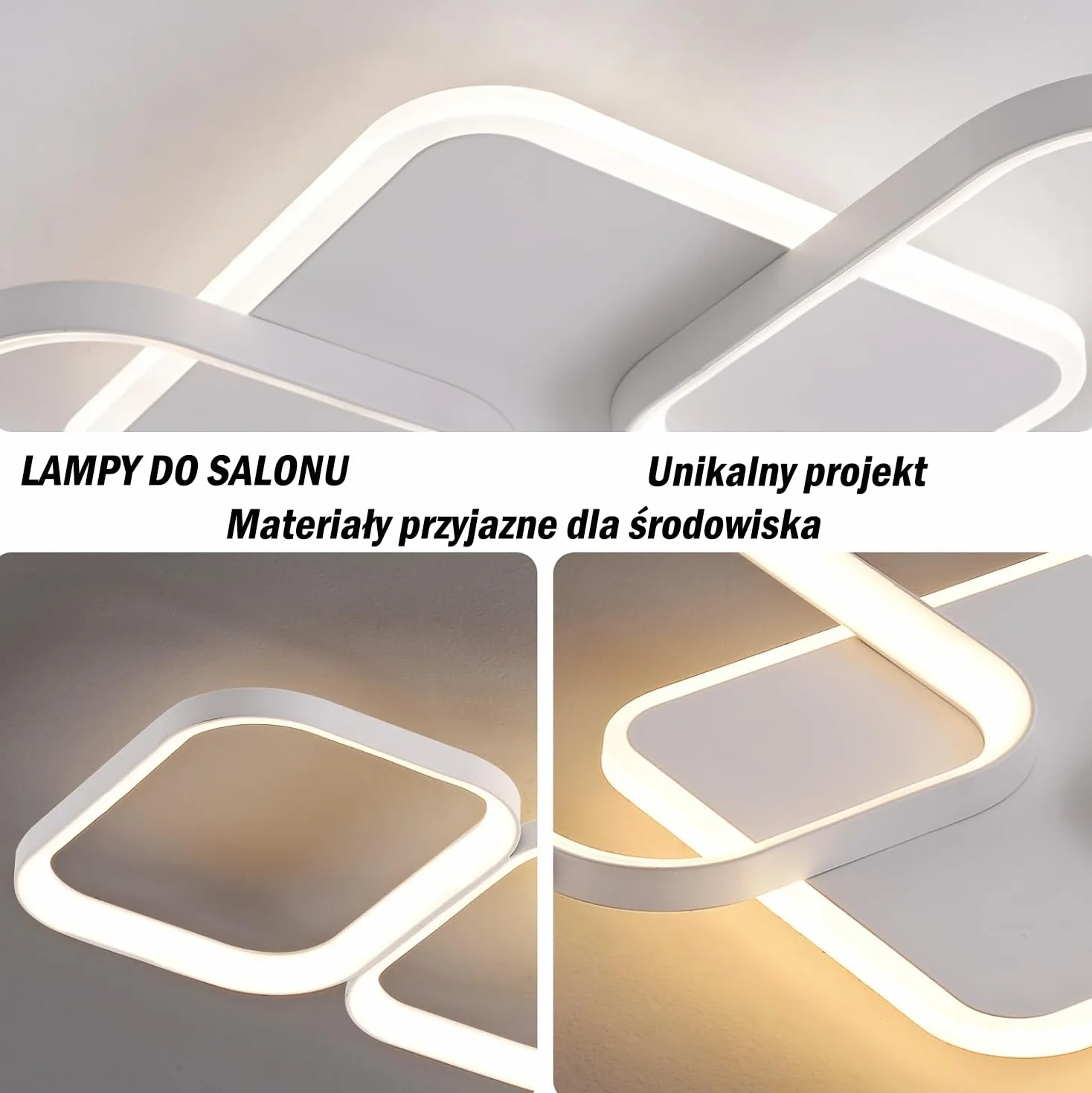 ANTENLICHT Lampa Sufitowa LED z Pilotem, Ściemniana 2700-6500K z Funkcją Pamięci, 50W 5600LM, Aluminiowa do Salonu, Sypialni i Przedpokoju