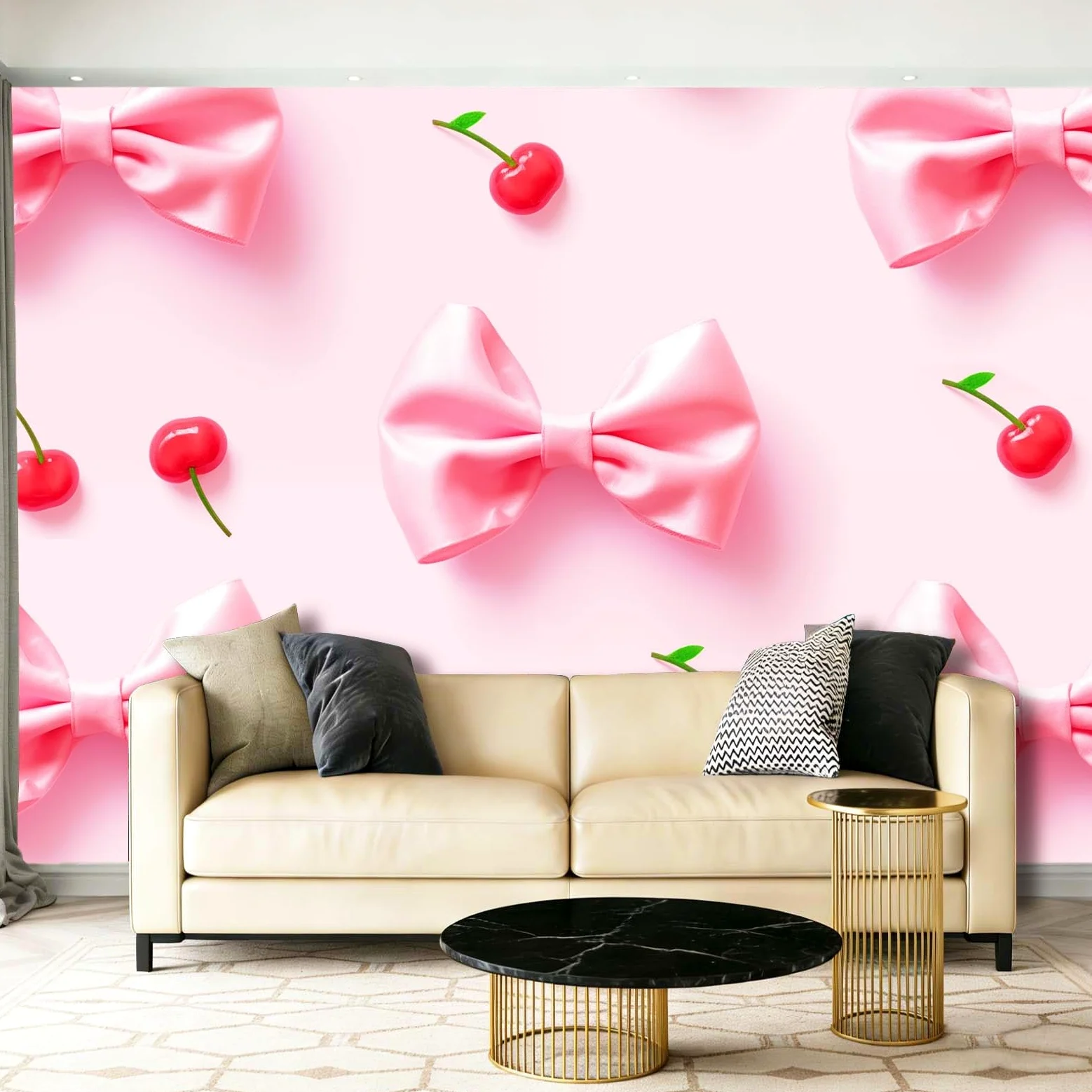 Panoramiczna tapeta moda uroczy węzeł wiśnia róża czerwona tapeta z włókniny gobelin plakat fototapeta do salonu dekoracja ścienna do sypialni, 250 x 175 cm