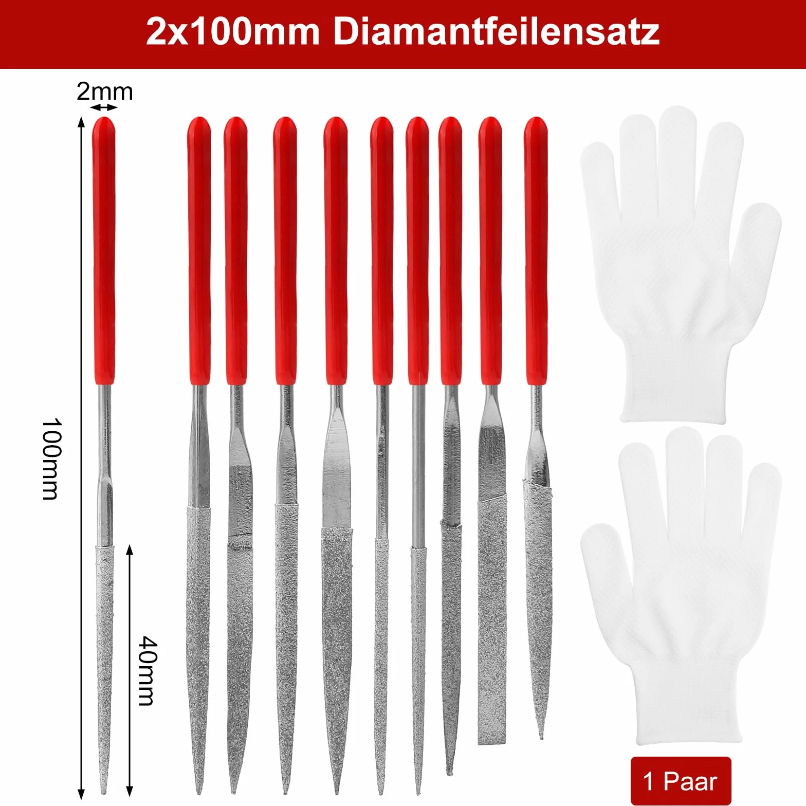 APOMOONS 10 sztuk mini diamentowych pilników igłowych z rękawiczkami, pilnik do kluczy, drobne pilniki igłowe, zestaw akcesoriów do drukarki 3D, pilniki diamentowe, zestaw do drewna, kamienia, metalu