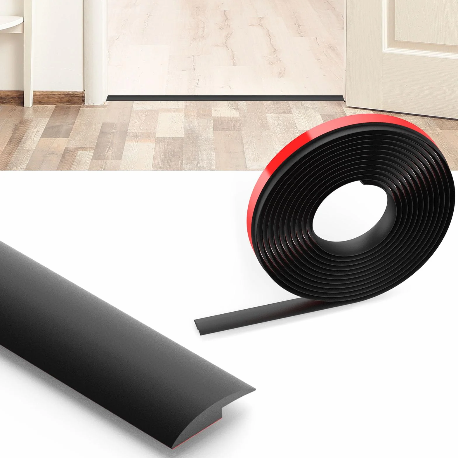 Flintronic Listwa przejściowa do podłóg laminowanych 1,2M, listwa dzieląca podłogę z PVC, listwa przejściowa, samoprzylepna listwa progowa, listwy progowe do drzwi do łączenia szczelin podłogowych