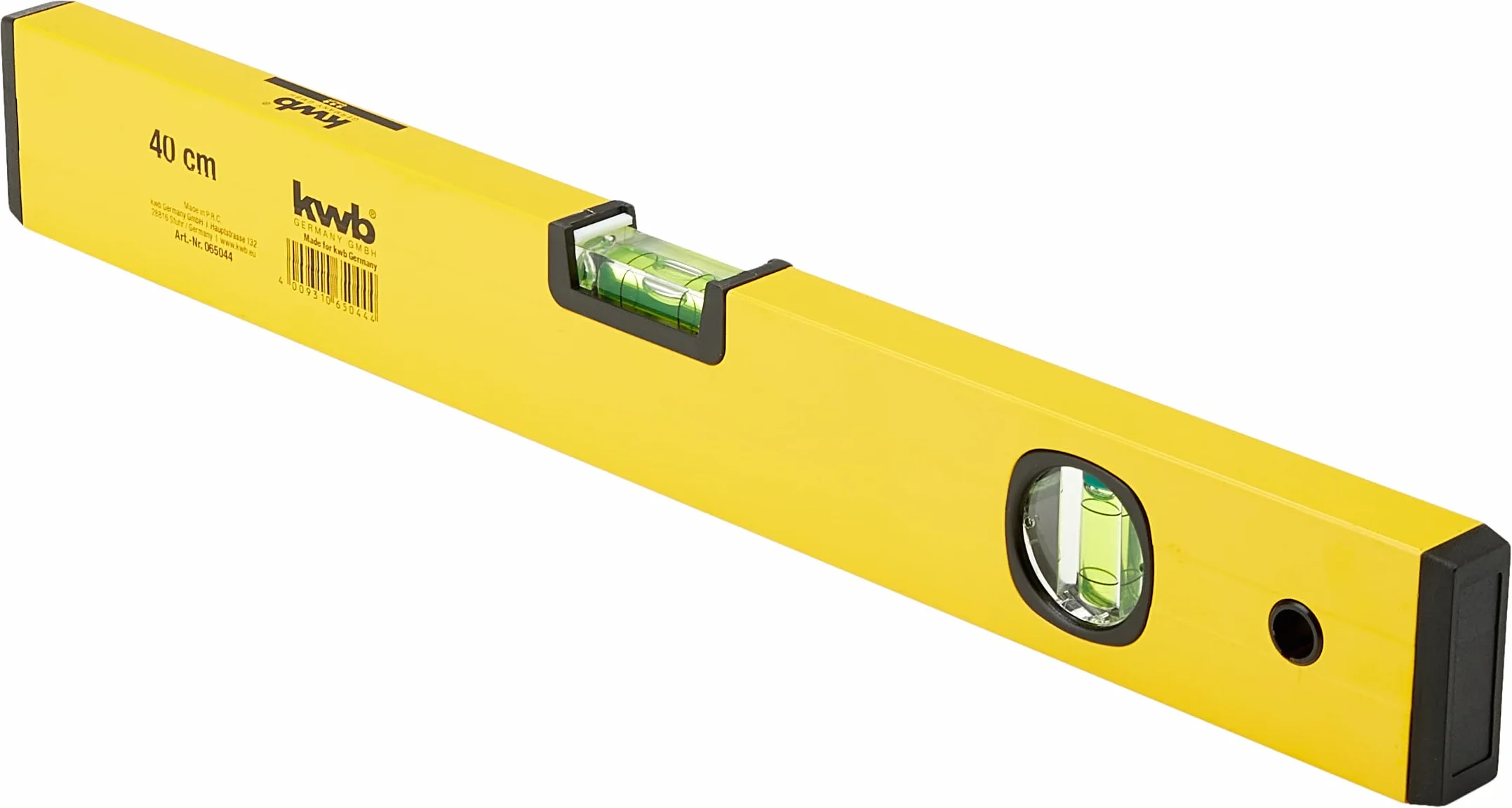 kwb Poziomica aluminiowa 40 cm, dokładność 0,5 mm/m, precyzyjne szlifowanie, po 1 poziomej i pionowej poziomicy
