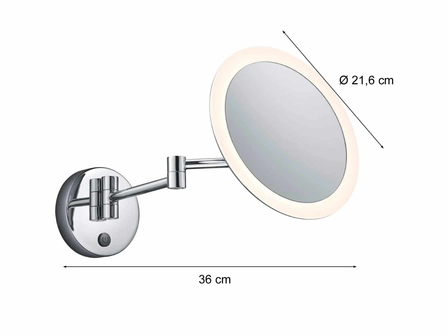 Trio Leuchten Lampa ścienna LED 3W chrom akryl 36x21,6x21,6 cm przełącznik dotykowy