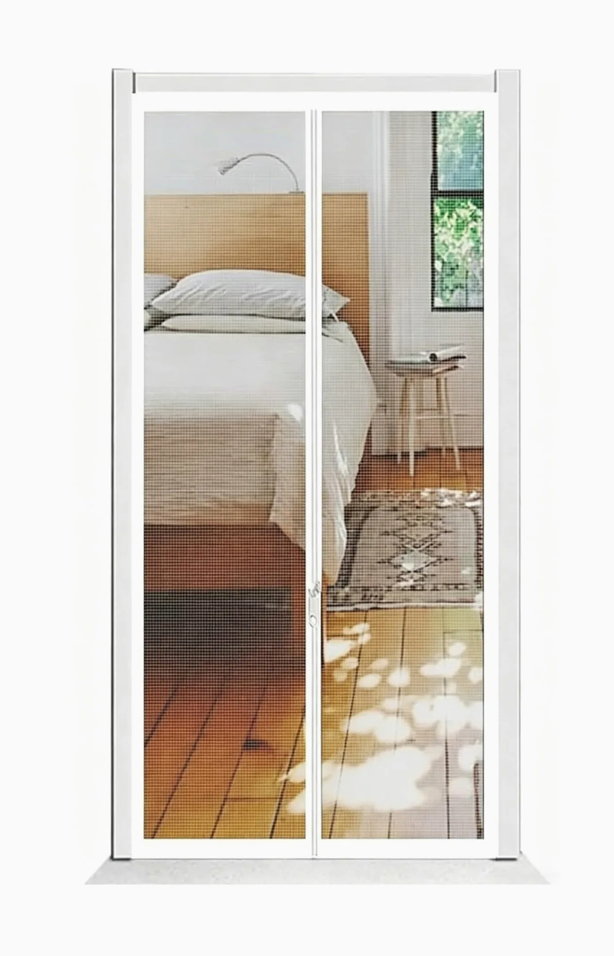 Drzwi z siatką na zamek błyskawiczny dla zwierząt, Drzwi siatkowe Cat na balkon, białe, w wielu rozmiarach(85x210cm)