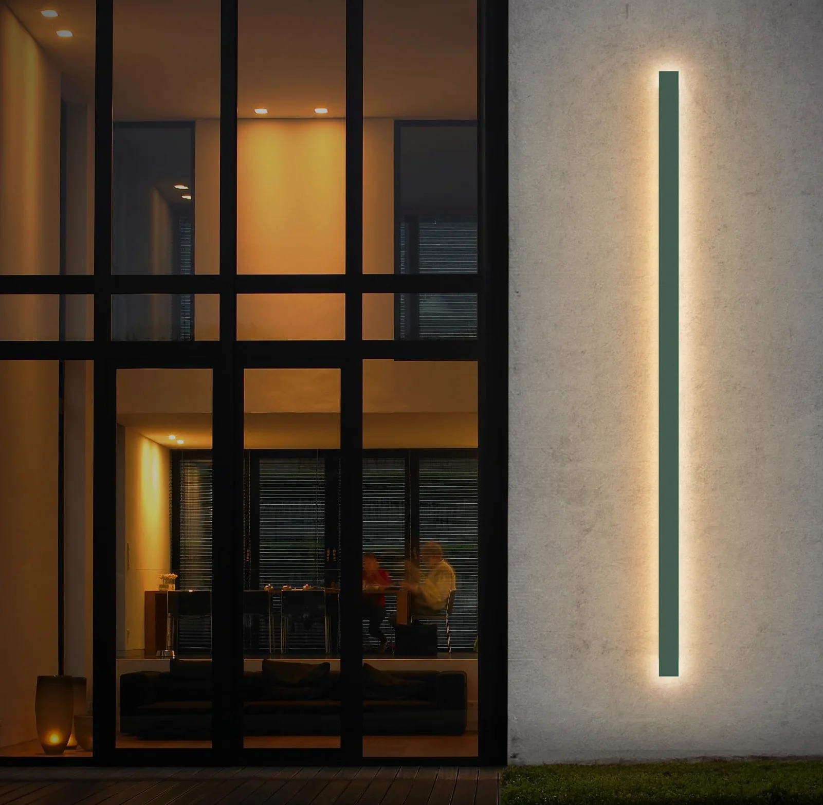 Klighten LED długa lampa zewnętrzna, 150 cm / 45 W wewnętrzna lampa ścienna, antracyt kinkiety ścienne, IP65 nowoczesne żelazne kinkiety, do wejścia do ogrodu tarasu, ciepła biel 3000K