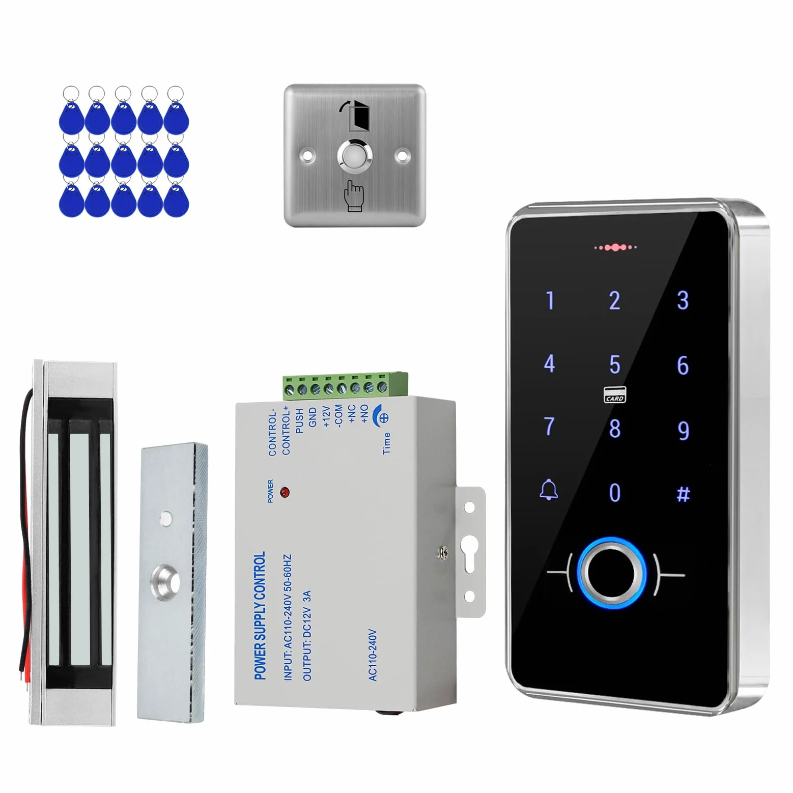 Zewnętrzny system kontroli dostępu do odcisków palców RFID, klawiatura z ekranem dotykowym, czytnik kart 13,56 MHz, wodoodporność IP68