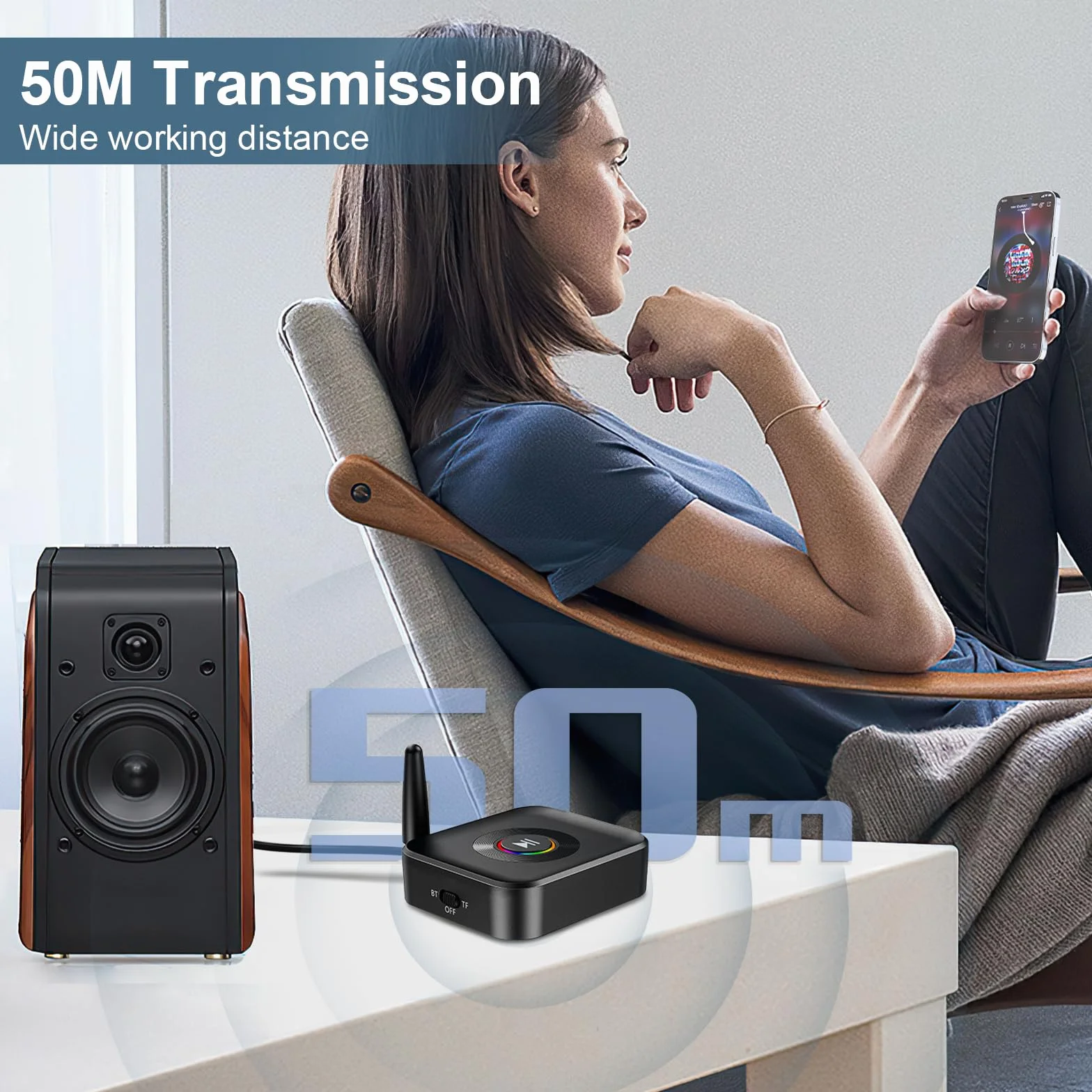 odbiornik Bluetooth 5.1, odbiornik, bezprzewodowy adapter audio 2 w 1, z optycznym koncentrycznym złączem AUX 3,5 mm RCA AUX, do samochodowego zestawu stereo, wzmacniacza