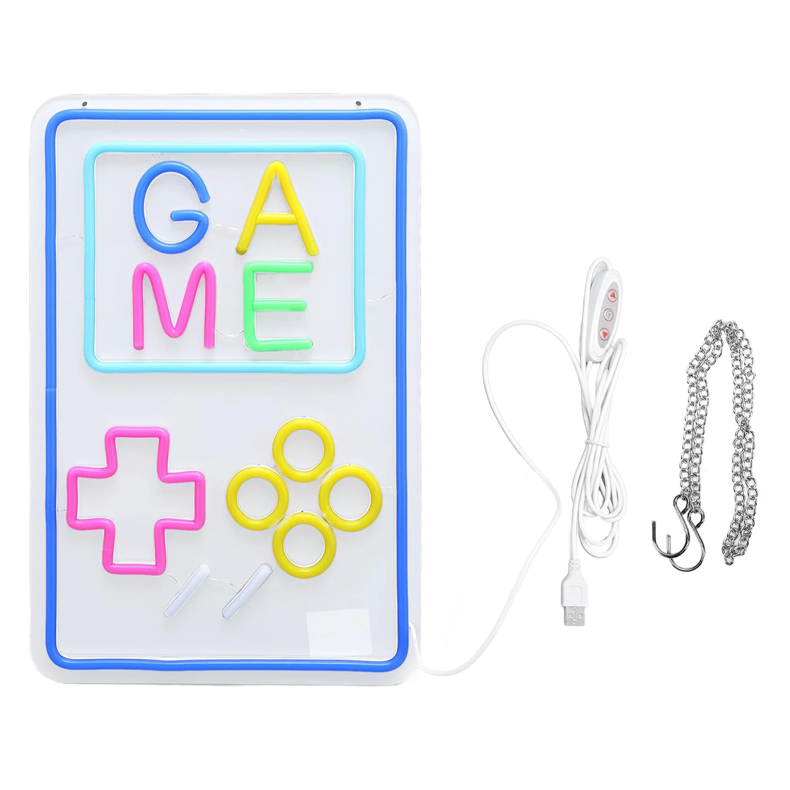 Neon do gier akrylowy LED z możliwością przyciemniania przenośna konsola do gier USB lampa neonowa dekoracje ścienne dla nastolatków chłopcy sypialnia pokój gier Party Decor Retro