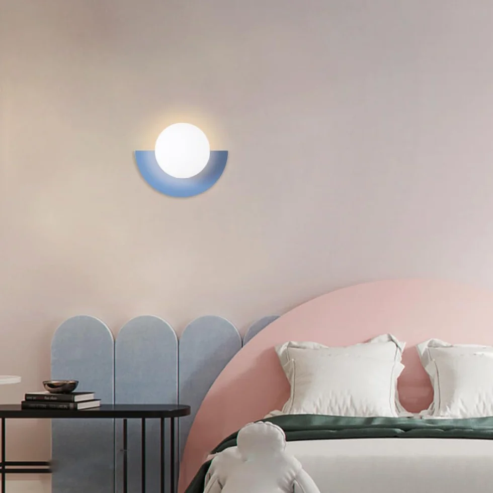 Kinkiet Nordic Wall Sconce Glass Globe, nowoczesna lampa łazienkowa, geometryczna lampa ścienna, lampa ścienna do wnętrz z okablowaniem do sypialni, kuchni, przedpokoju, salonu