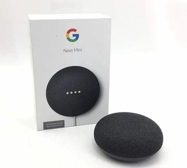 Google Nest Mini czarny + czarny stojak