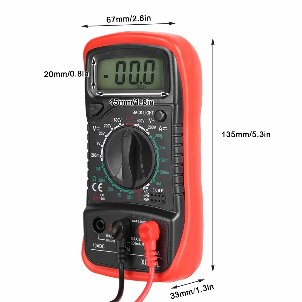 XL830L 1999 liczy LCD cyfrowy multimetr woltomierz amperomierz omomierz prąd napięcie rezystancja Dioda Tester triodów (XL830L)