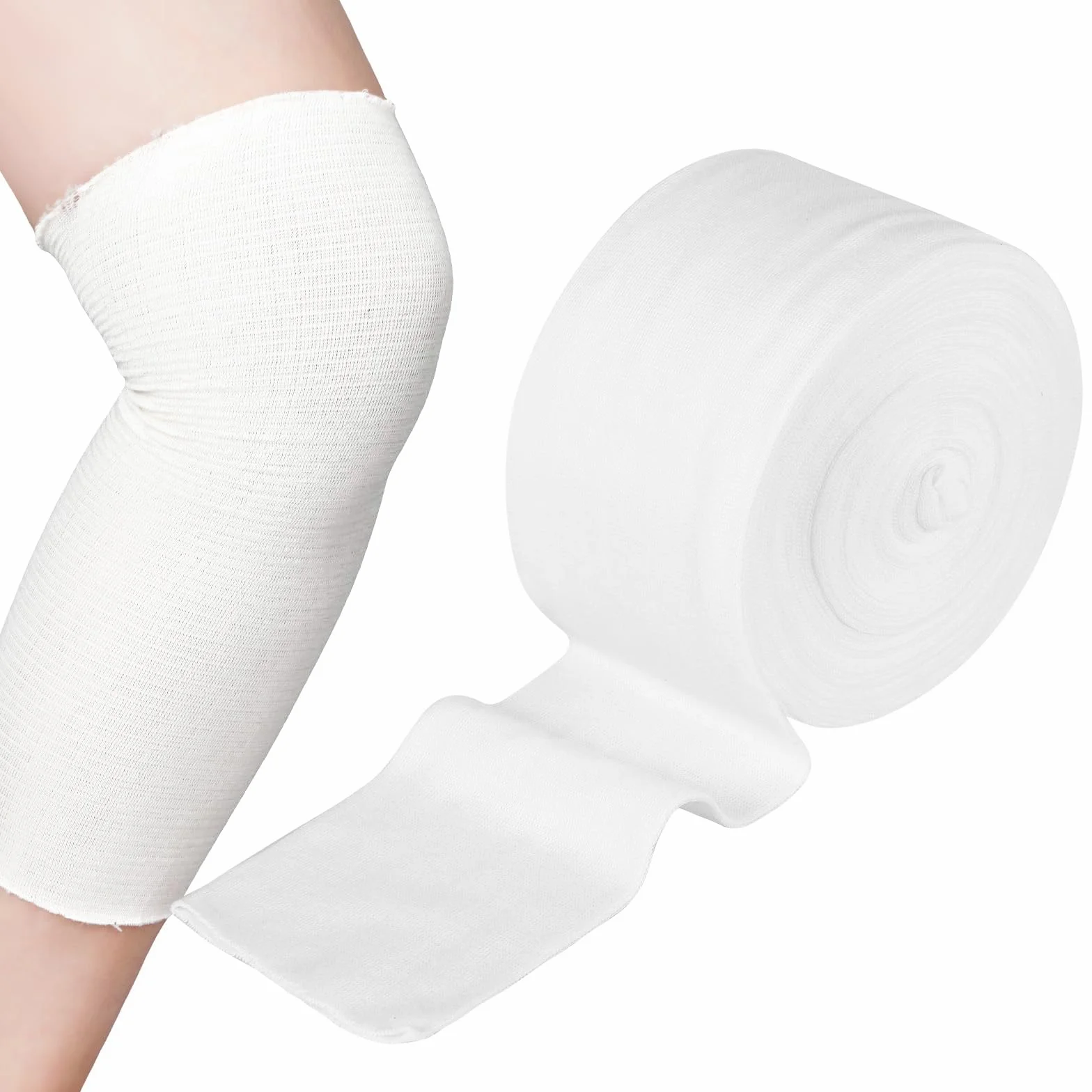 Rurowy elastyczny bandaż rozmiar D bandaże podtrzymujące zmywalny wielokrotnego użytku pierwsza pomoc opatrunek z gazy na ramiona dolne nogi sport 7,5 cm x 8 m