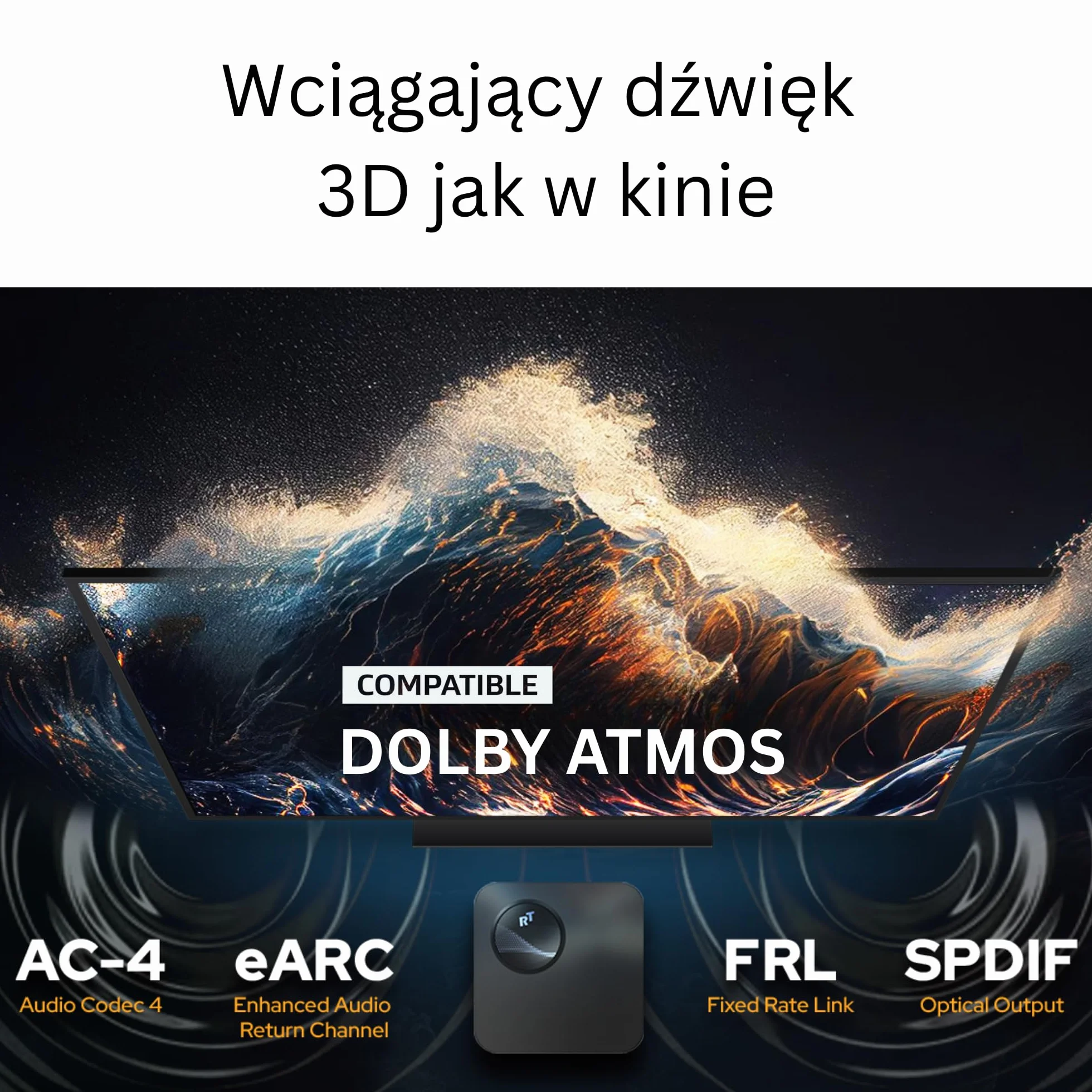 GX1 4K Streaming Box - Google TV 14 [4GB RAM, 32GB ROM] Odtwarzacz Multimedialny Smart TV, Obsługuje Netflix i Prime w 4K, AI-Upscaling, HDR10+, WiFi 6, LAN