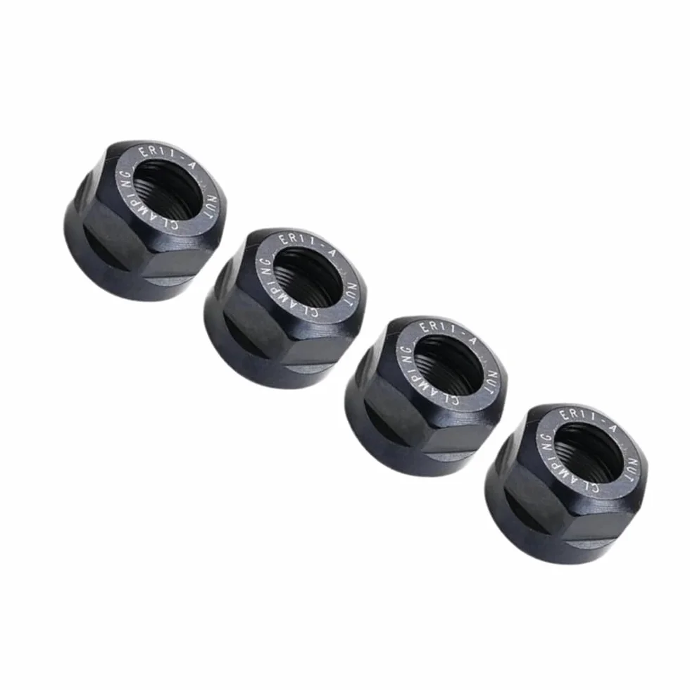4 szt. M14 * 0,75 mm metalowa nakrętka mocująca tuleję zaciskową, nakrętka uchwytu typu ER11 A do uchwytu tokarskiego