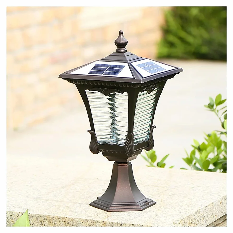 Światła słupkowe na zewnątrz, lampy ogrodowe, oświetlenie tarasu LED, solarne światła słupkowe na zewnątrz, lampa ogrodowa, ciepła biała lampa słupkowa, IP65, wodoodporna, nowoczesna latarnia słupkowa, do tarasu, ogrodzenia, willi, filar bramy