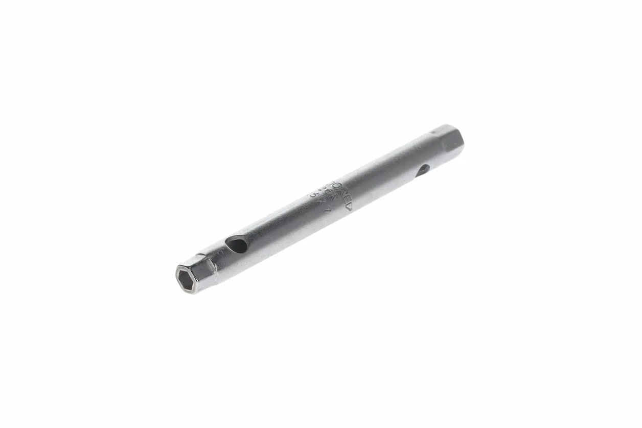 GEDORE Klucz nasadowy podwójny, 5,5 + 7 mm, 6-kątny, długość 105 mm, narzędzie do nakrętek samochodowych, 26 R 5,5 x 7, stal chromowana