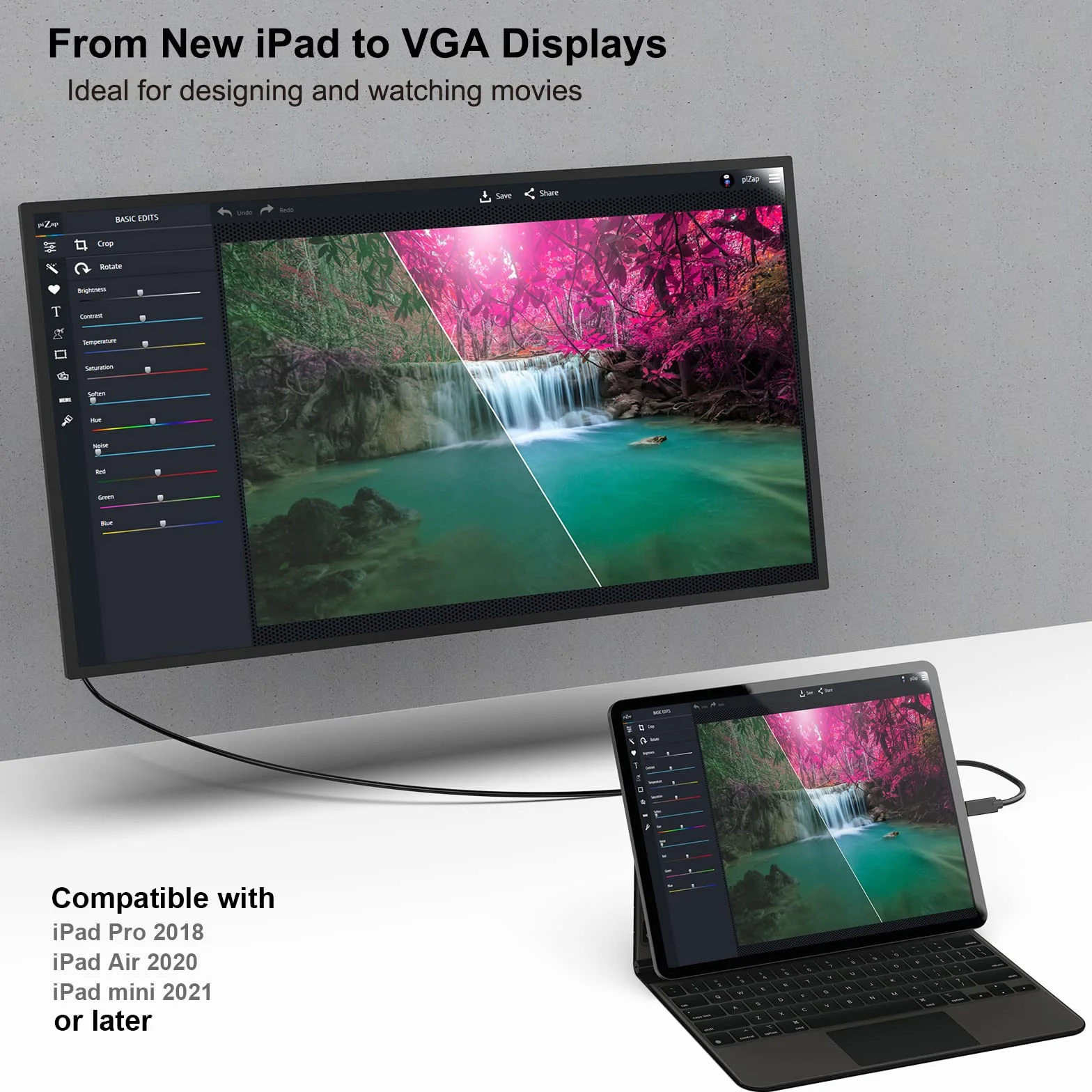 BENFEI Kabel USB C na VGA 1,8 m, kabel USB typu C na VGA [kompatybilny z Thunderbolt 3/4] z iPhone 15, MacBook Pro/Air 2023, iPad Pro, iMac, S23, XPS 17, Surface Book 3 i innymi