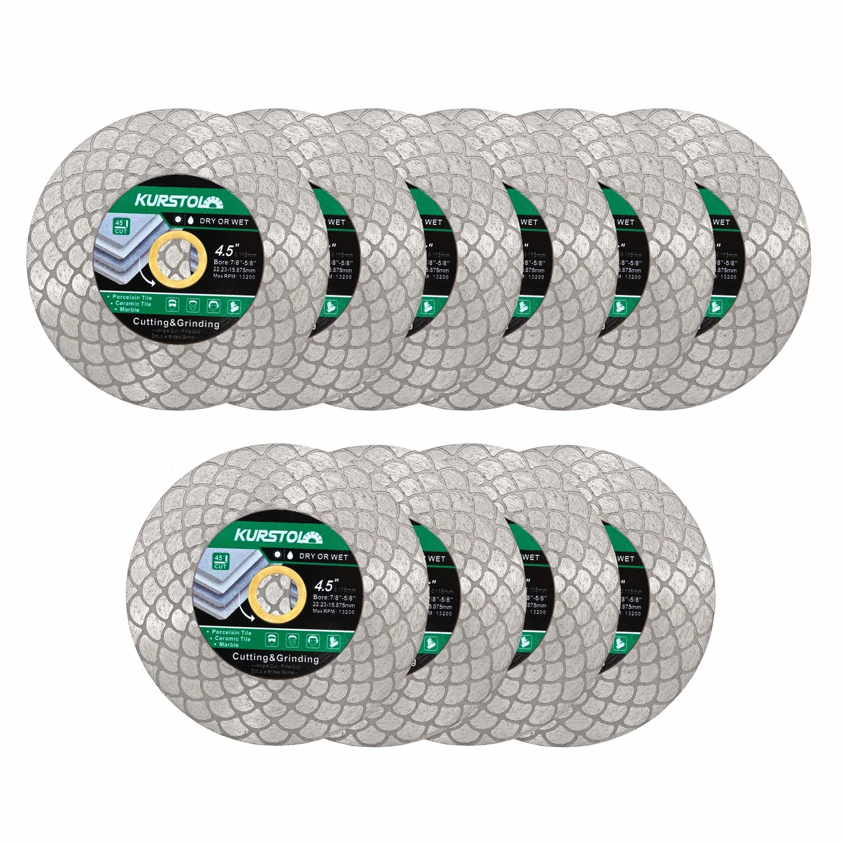 Tarcza diamentowa do płytek, 10 szt., 115 mm, diamentowa tarcza tnąca do cięcia i szlifowania płytek ceramicznych, porcelany, granitu, marmuru