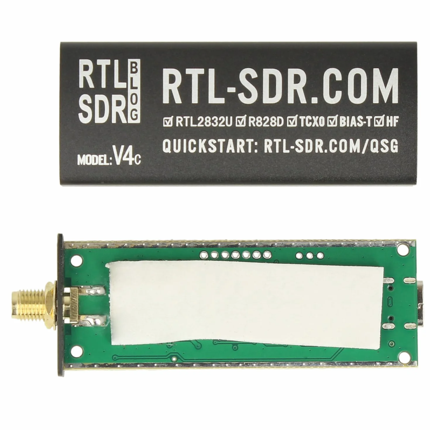 RTL-SDR Blog V4 R828D RTL2832U 1PPM TCXO SMA radio zdefiniowane programowo (tylko dongla) (USB-C)