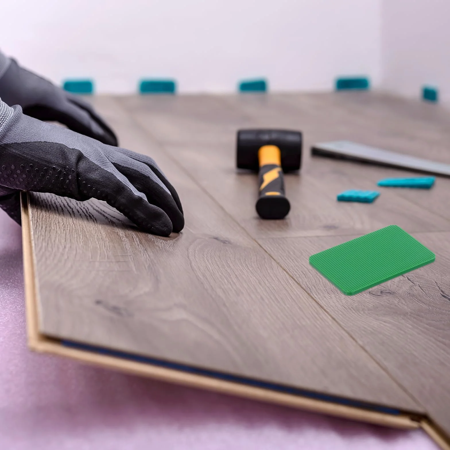 QUARKZMAN 500 sztuk podkładek z tworzywa sztucznego, 60 x 40 x 3 mm, podkładki dystansowe, kliny dystansowe, kliny, klocki dystansowe, podkładki dystansowe, zielone