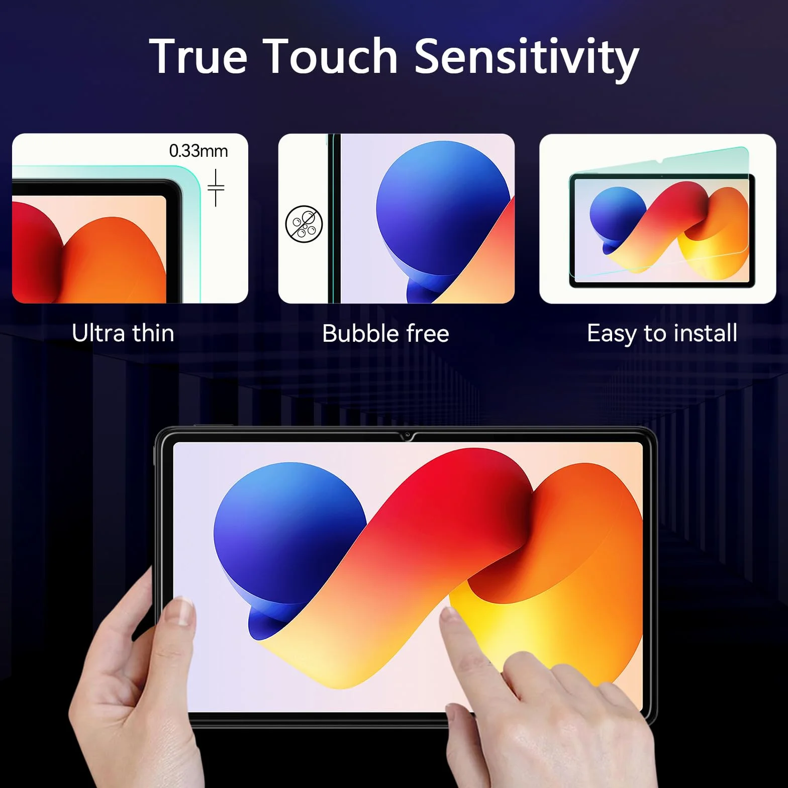 ivoler 2 sztuki folii ochronnej ze szkła ochronnego do Xiaomi Redmi Pad 2 Pro / Poco Pad M1 / Redmi Pad Pro 4G / 5G / Poco Pad 12,1 cala, szkło pancerne o twardości 9H, folia odporna na zarysowania