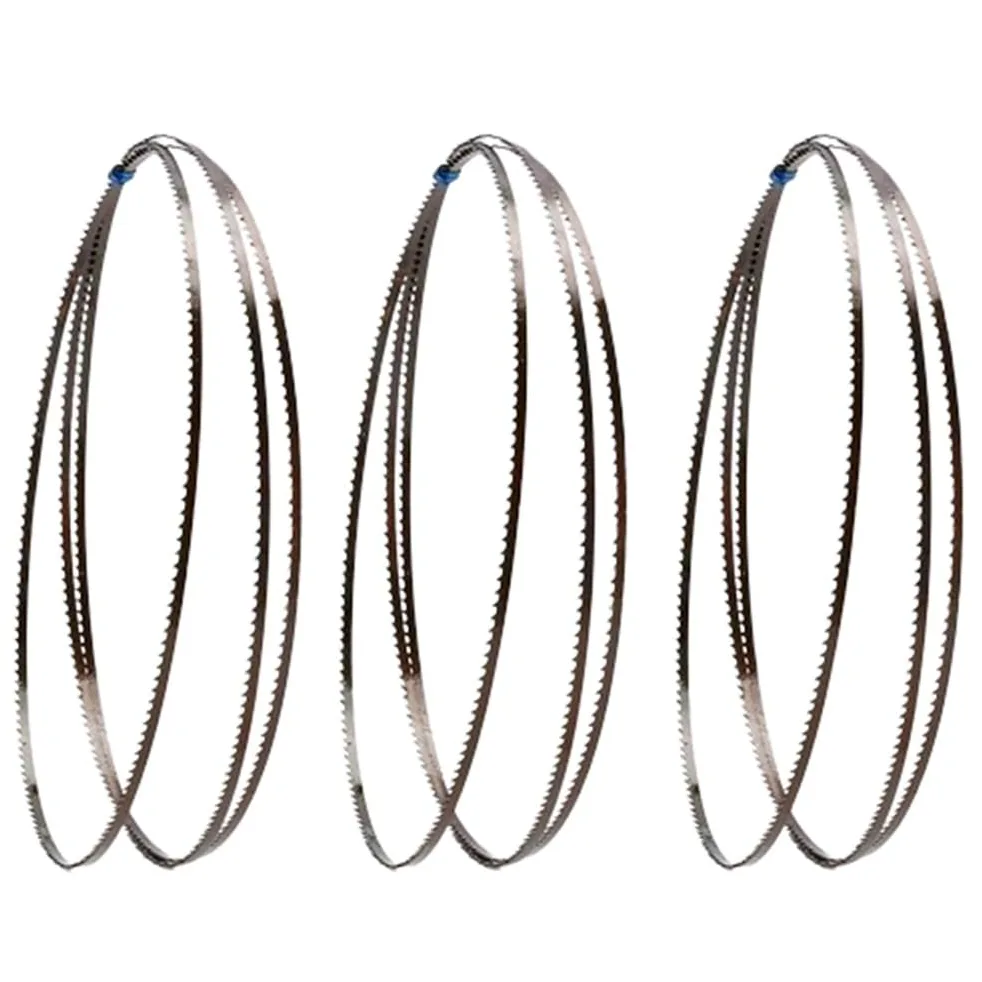 Piły taśmowe, 3 szt. Brzeszczot do cięcia drewna 10 TPI, brzeszczot piły taśmowej 3/8 cala 9,5 mm, 70 1/2 59 1/2 56 1/8 55 67 1/2 62 cala Piła taśmowa do cięcia(56 1/8 x 3/8 inch)