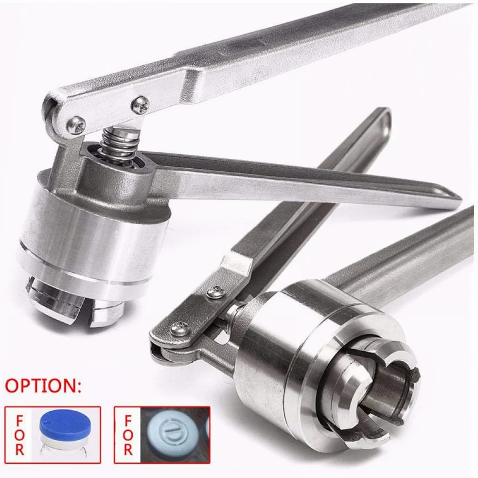 1 sztuka ręczna uszczelka Vial Crimper ze stali nierdzewnej do zaciskania 20 mm Flip Off Cap Otle Clamp-szczypce zamykające