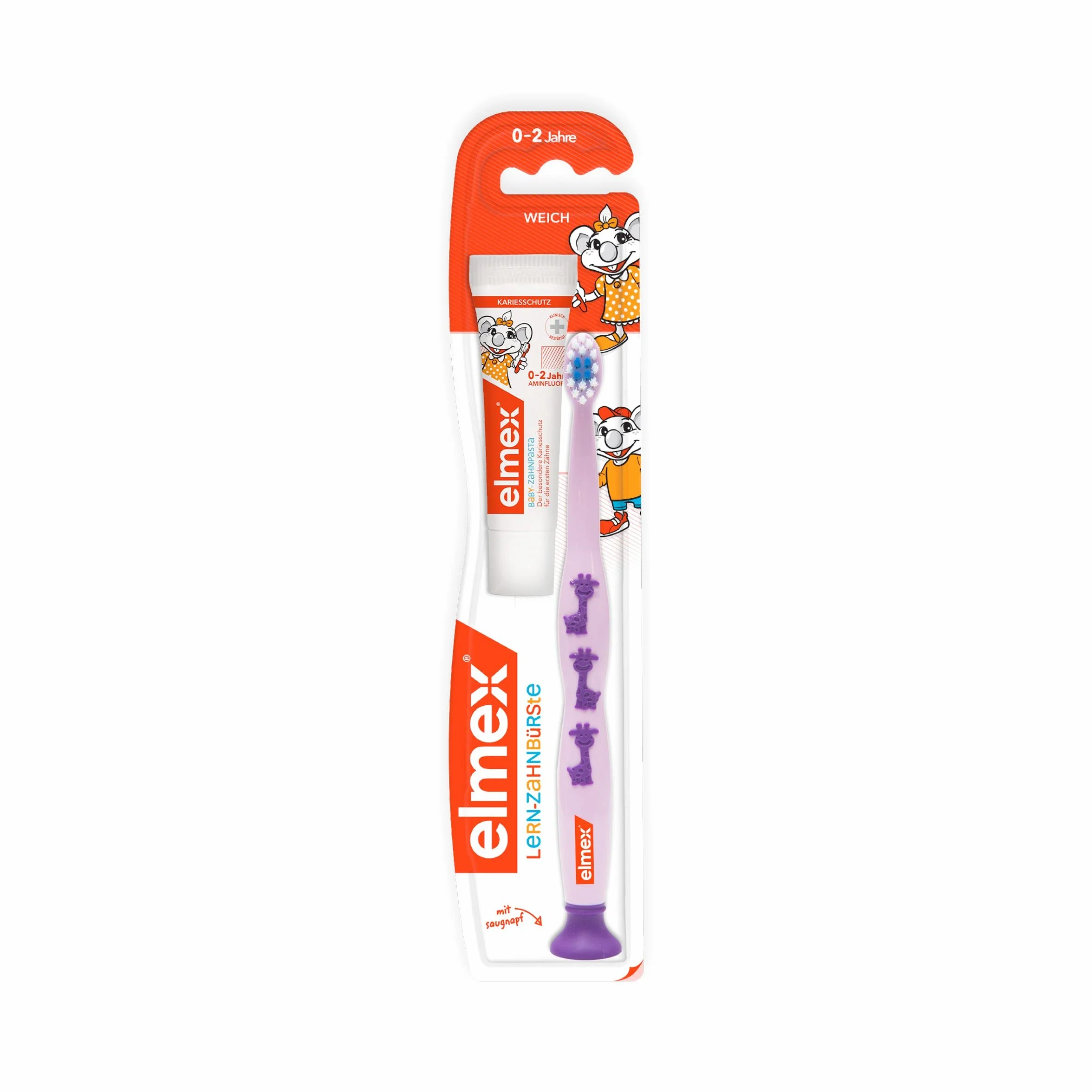 szczoteczka do nauki elmex z pastą do zębów dla dzieci elmex 12 ml, 0-2 lata, mieszany, 1 sztuka