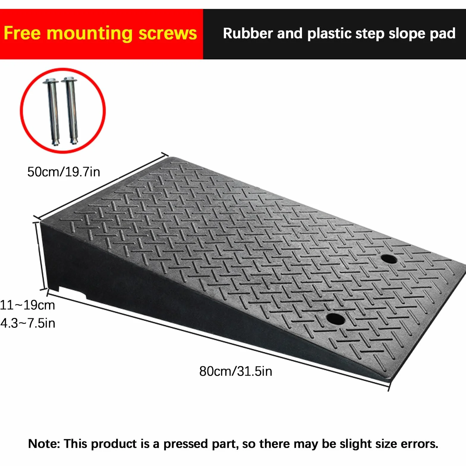 Rubber ramps for door threshold,threshold ramp 6 inch rise,ramps for steps,A variety of heights are available, easy to carry, and suitable for multiple scenarios (driveways, sidewalks, parks, etc.)(50