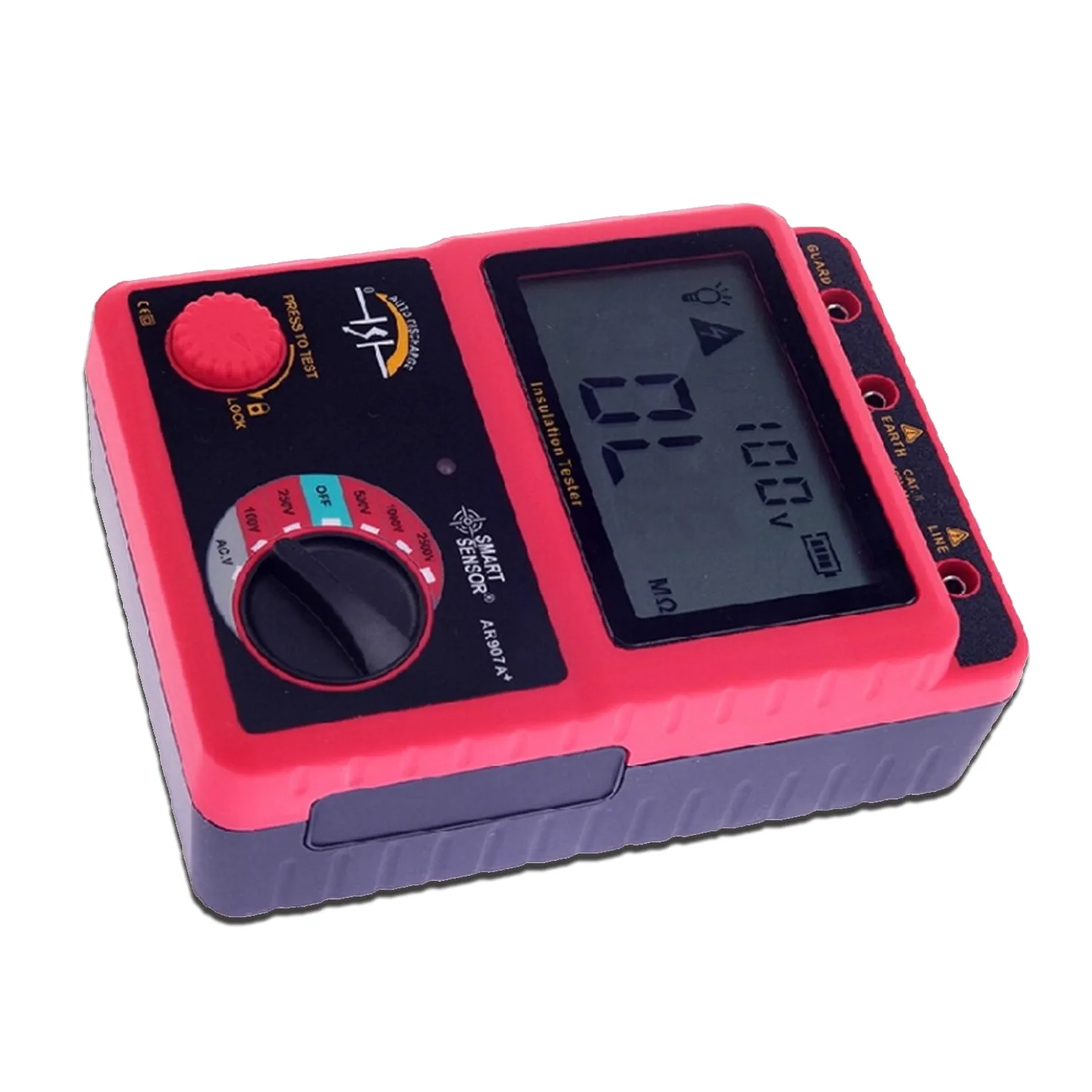 100~2500V cyfrowy tester odporności izolacji wysokiego napięcia Megohmetr AC/DC Tester napięcia Miernik OHM AR907A +, Dokładne odczyty