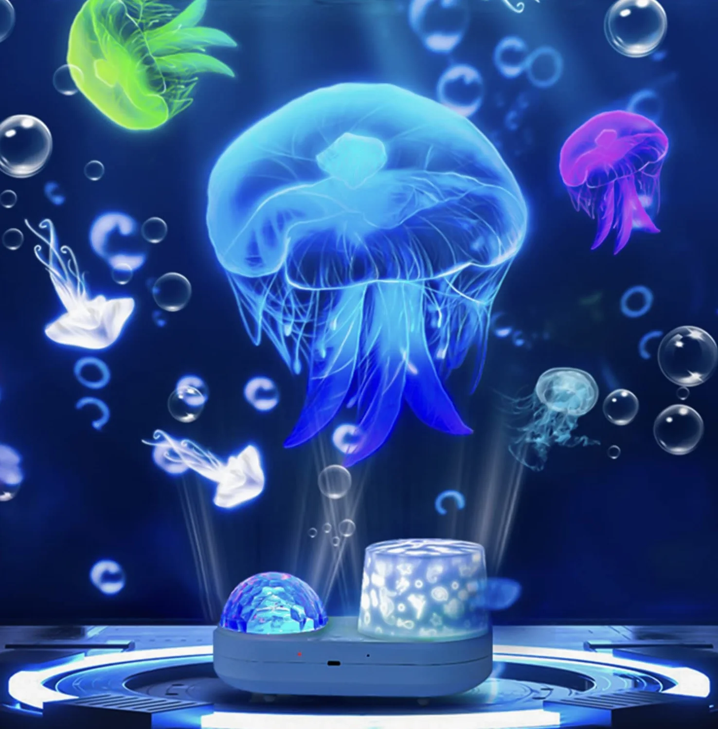 Projektor światła nocnego oceanu, dziecięcy projektor galaktyki do sypialni, mgławica, projektor gwiazd z kablem USB, obrót o 360 stopni, lampka nocna dla dzieci, do dekoracji imprez