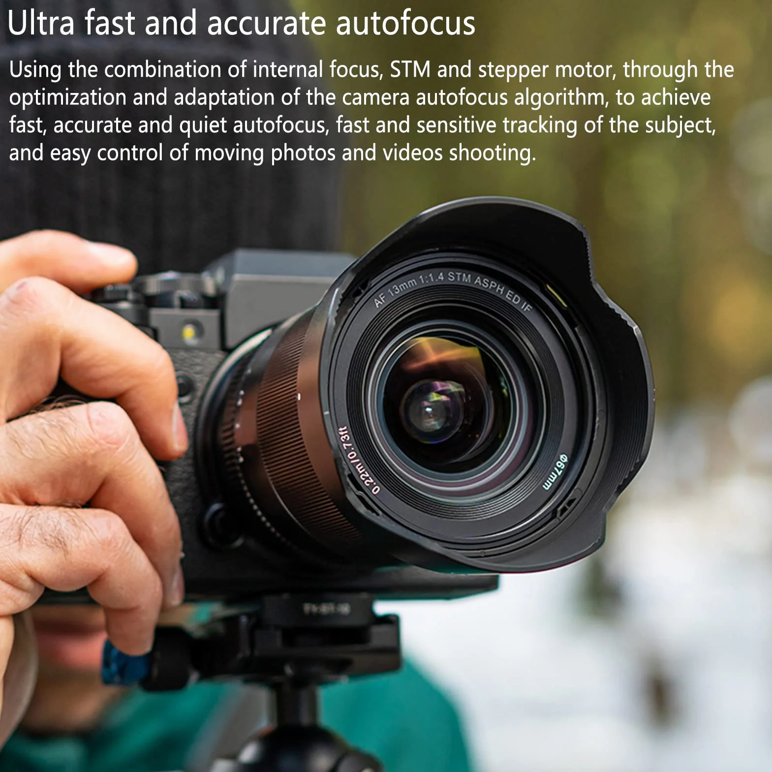 Obiektyw z Autofokusem, AF 13mm F1.4 Autofokus Szerokokątny Obiektyw o Stałej Ostrości do E Mocowanie ZV E10 A600 A6600 A6100 A6000 A7