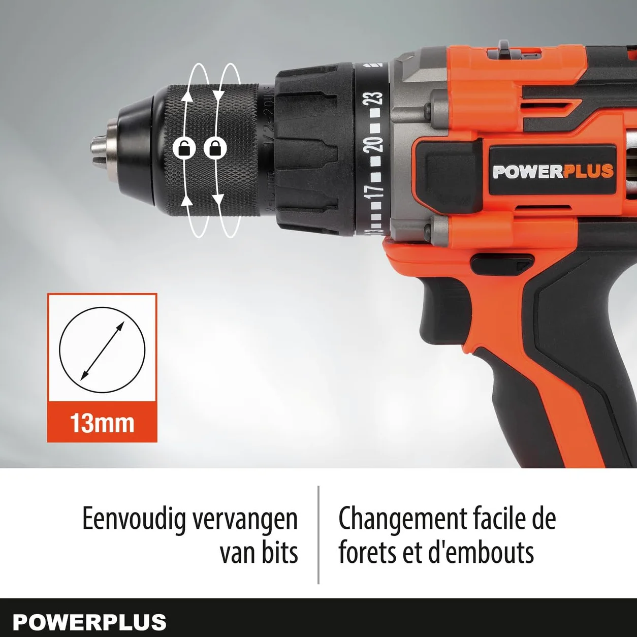 Wiertarka akumulatorowa Dual Power POWDP15100 - śrubokręt 20V, bez baterii litowo-jonowej 20 V, ładowarka, walizka na narzędzia