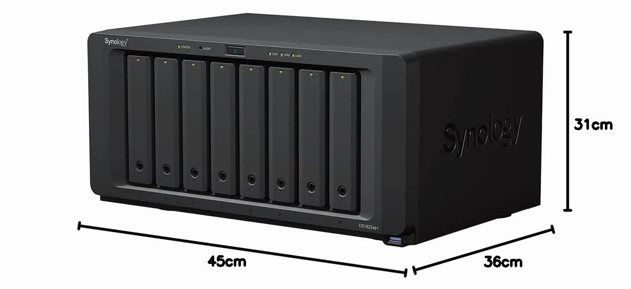 Synology DS1823XS+ NAS 8-bay 3.33/3.6 GHz QuadCore 8GB 2x LAN GbE 10 GbE