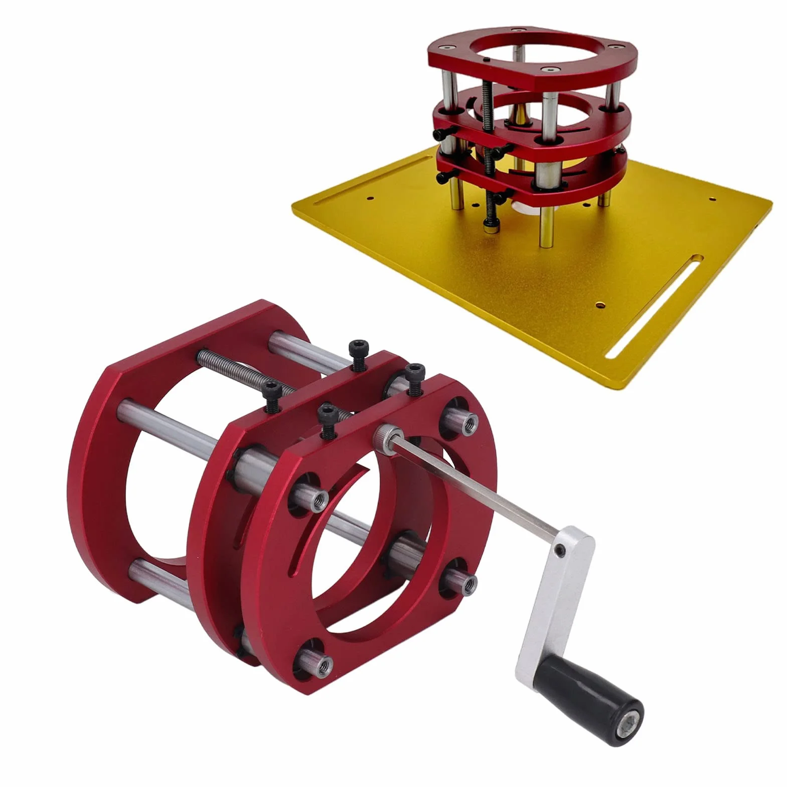 Router Lift Podstawa ze stopu aluminium ze stali nierdzewnej 4 szczęki zaciskowe Router Stół System podnoszenia baza routera