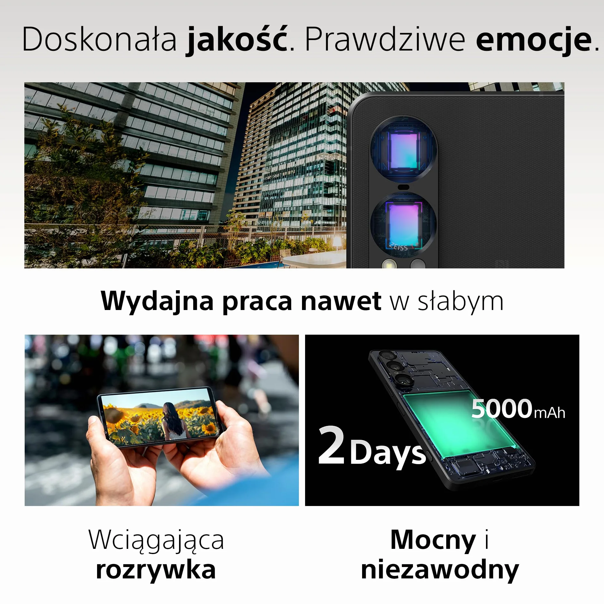 Sony Xperia 1 VII Czarny superszerokokątny przetwornik Xperia Intelligence 2 dni baterii