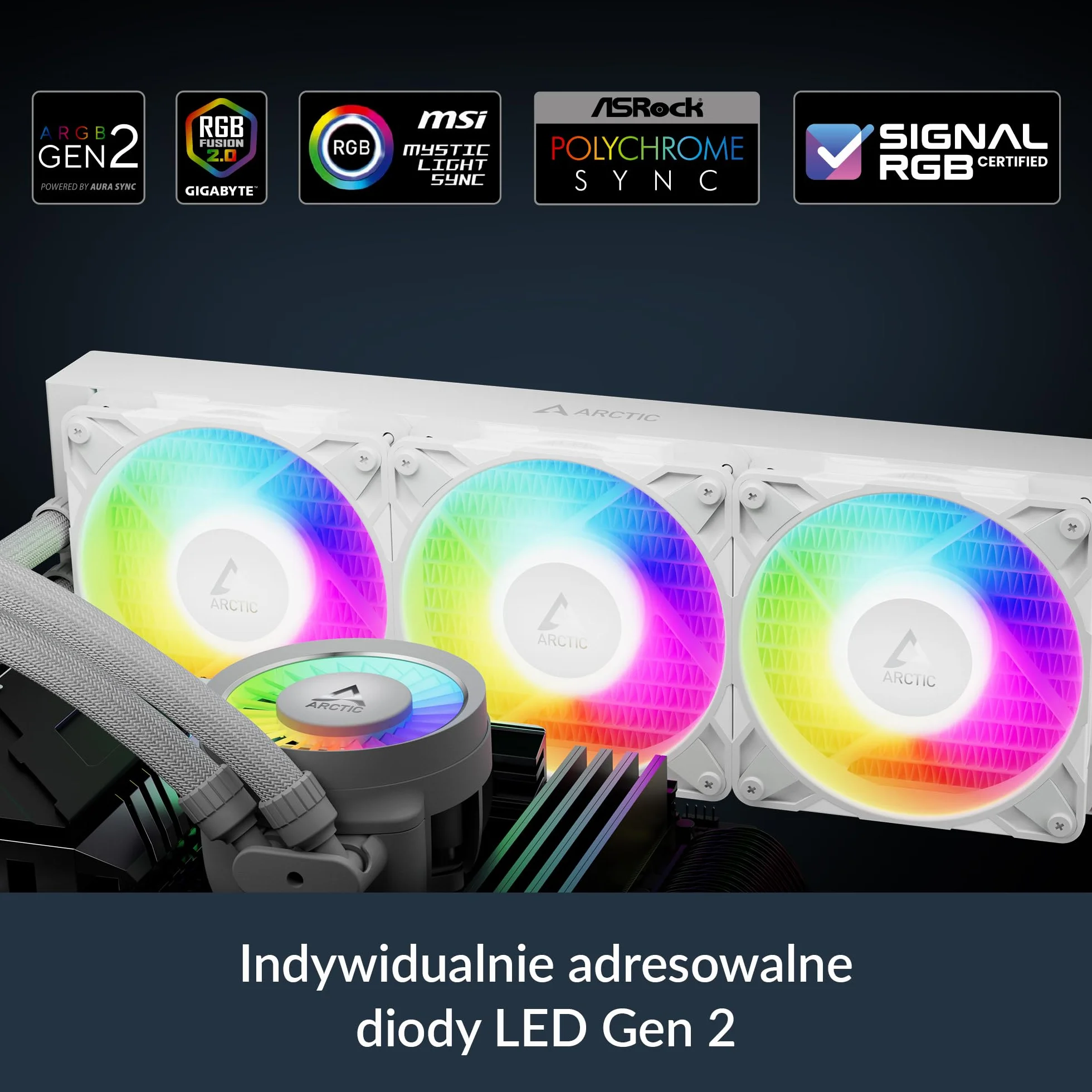 ARCTIC Liquid Freezer III Pro 360 A-RGB White AIO CPU Cooler 3x120mm 38mm Radiator PWM Pump VRM Fan AMD AM5 AM4 Intel LGA1851 LGA1700