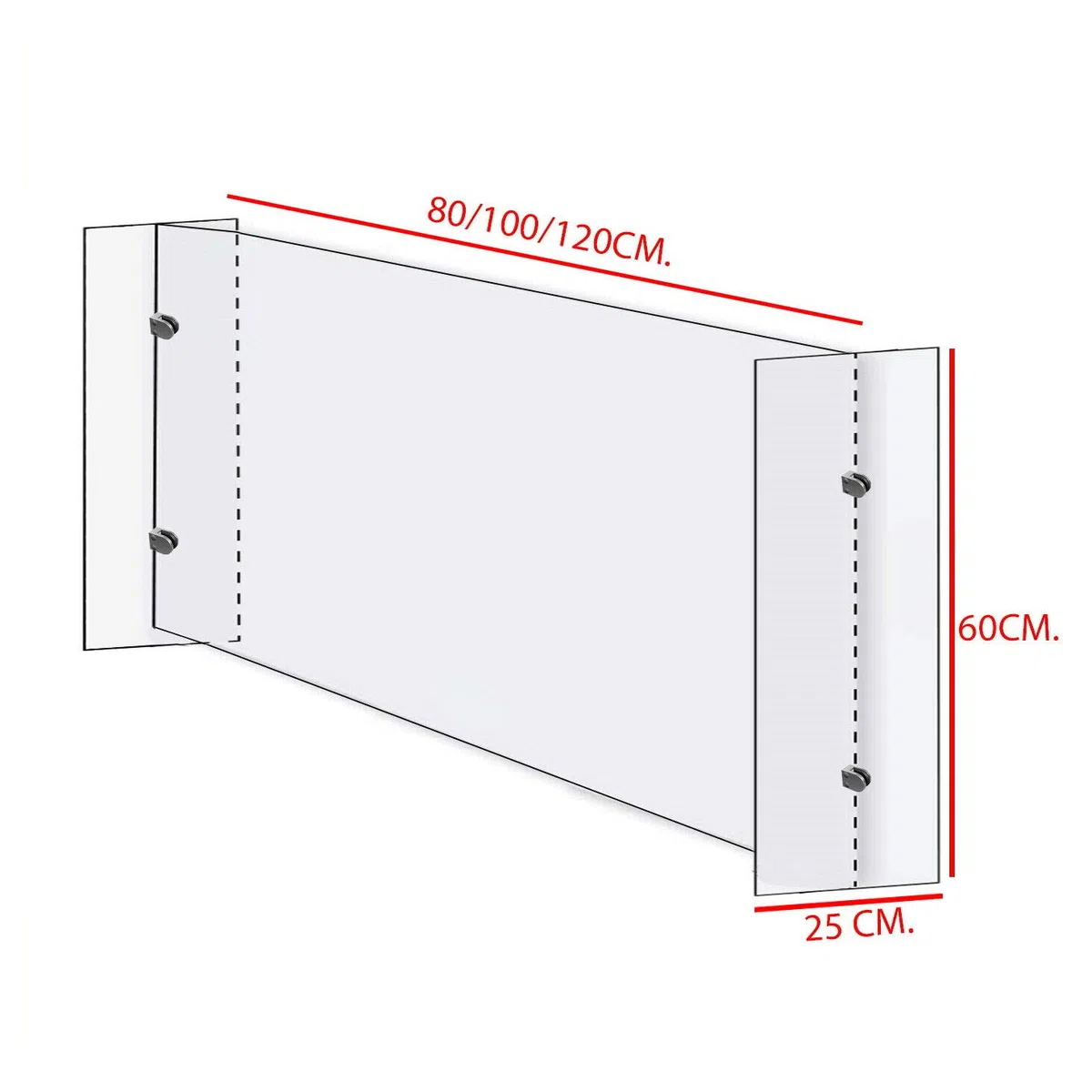 Ochrona przed zakażeniem szkła przeciwobrażeniowego 10 mm separatory biurkowe (120X60)