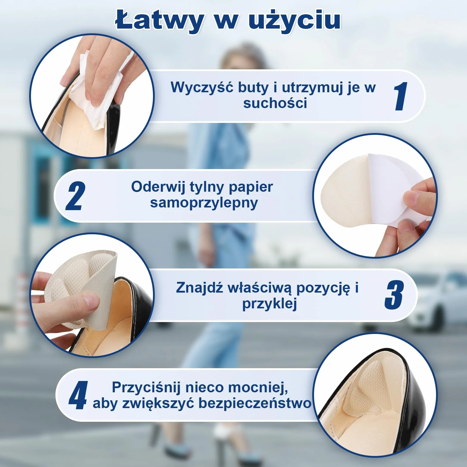 zapiętki do butów, 3 pary samoprzylepnych nakładek na pięty do luźnych butów, antypoślizgowe wkładki na pięty do trampek na wysokim obcasie, skórzane buty za duże