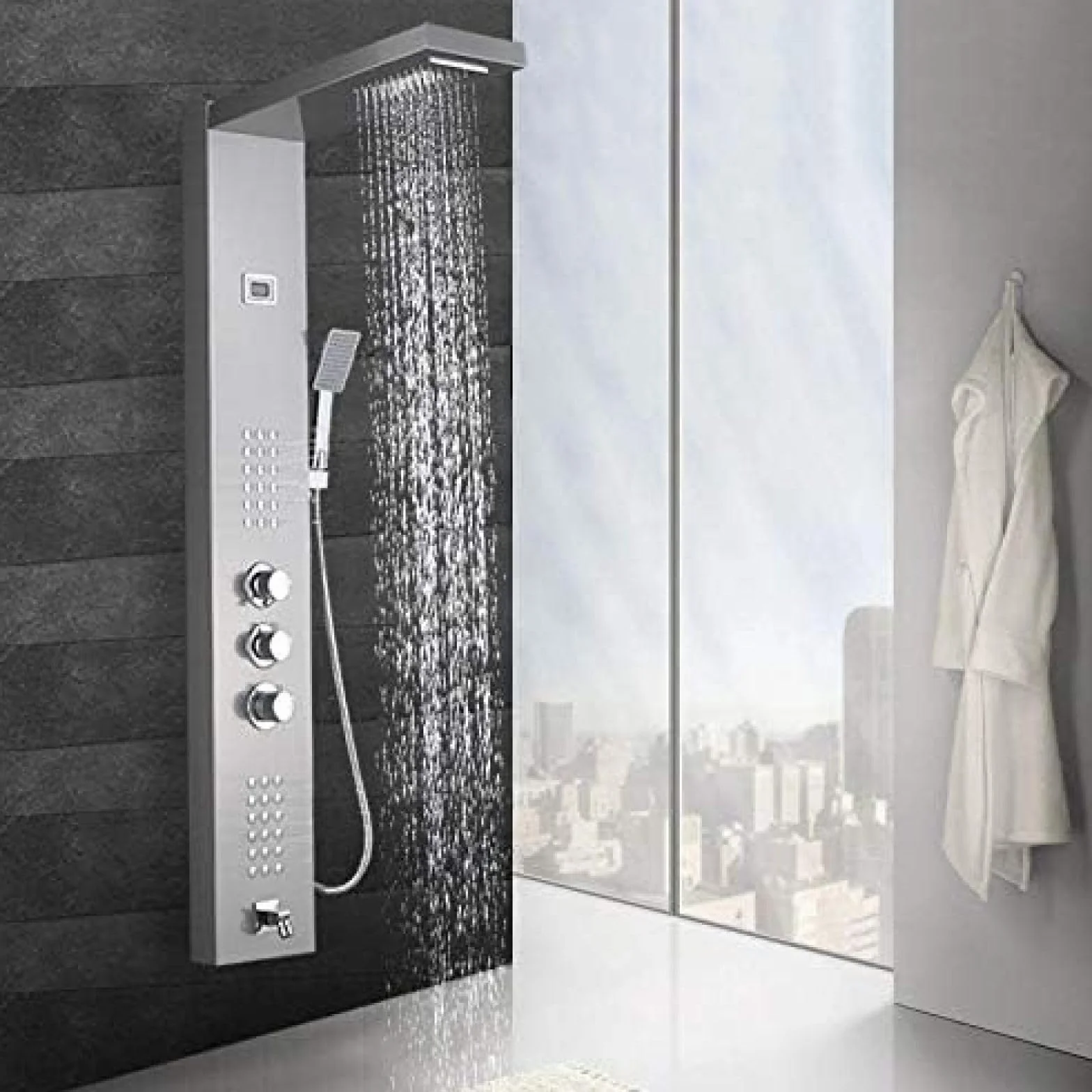termostatyczny wodospad deszczownica panel prysznicowy kolumna prysznicowa dysze wylewka wanny bateria prysznicowa Household faucets