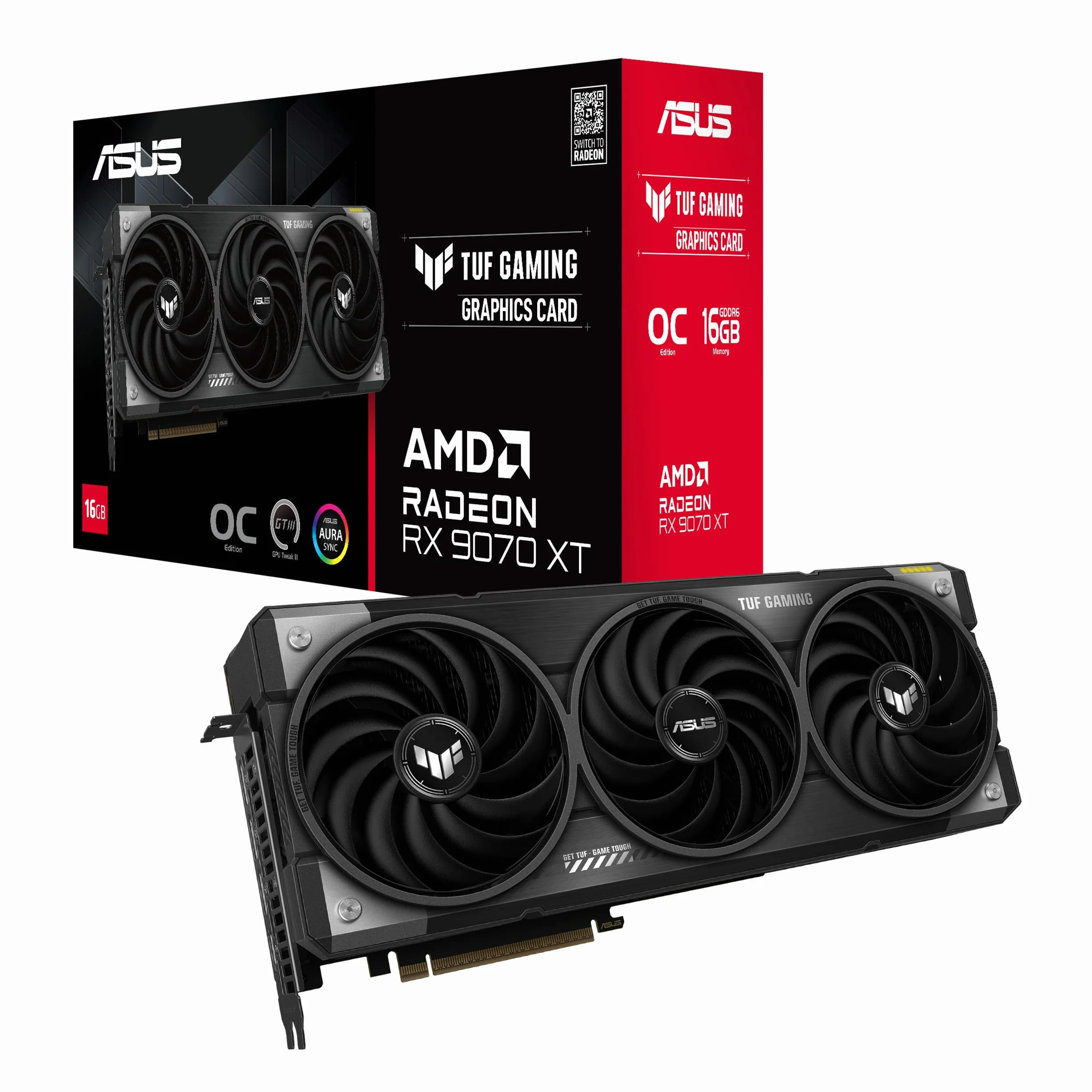 ASUS Radeon RX 9070 XT TUF Gaming OC 16 GB GDDR6 PCI Express 5.0 20000 MHz