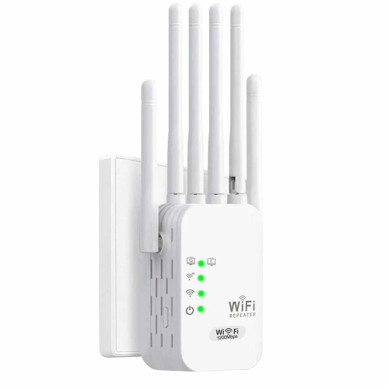 Wzmacniacz sygnału WiFi 1200 Mb/s 6 anten przedłużacz zasięgu 1000 m² 2 porty LAN 3 tryby repeater router AP