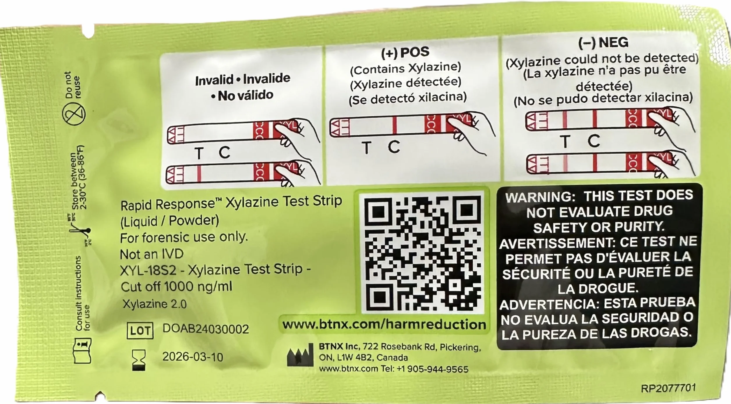 Rapid Response Paski testowe ksylazyny - lek zombie - #1 Global Selling Xylazine Strips - 5 sztuk