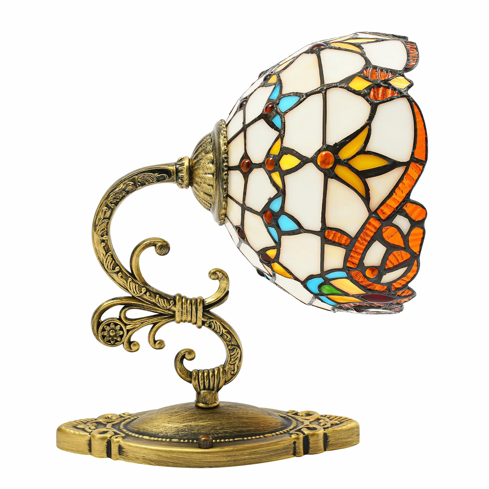 Kinkiety w stylu vintage, przemysłowe, oświetlenie ścienne w stylu retro, lampa ścienna w stylu witrażowym, uchwyt ścienny, abażur na stolik nocny, dekoracja kopułowa,