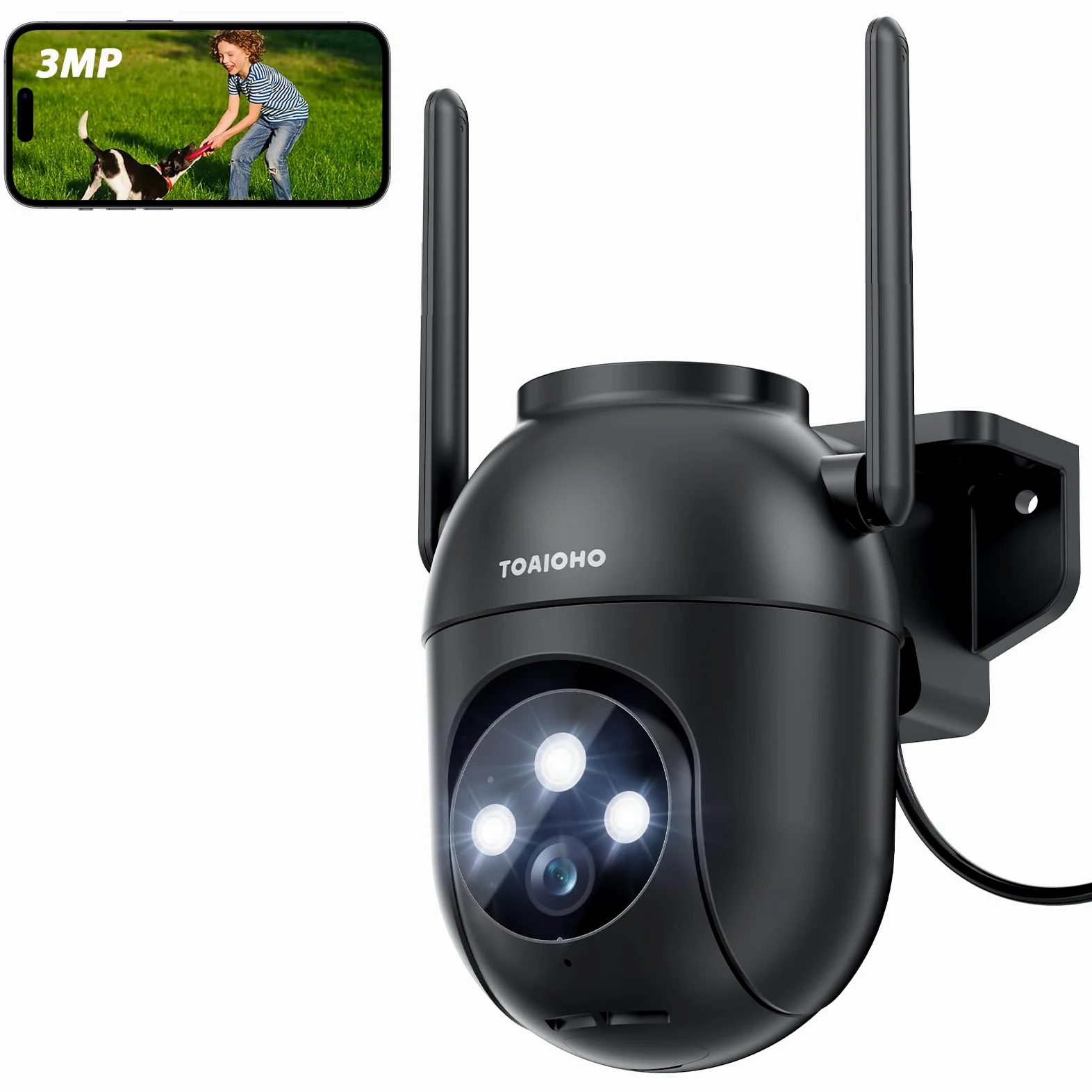Kamera do monitoringu zewnętrznego: 2K kamera do monitoringu zewnętrznego, bezprzewodowa kamera IP, kamera zewnętrzna, kabel zewnętrzny, 2,4G/5G WiFi PTZ, kompatybilna z Homekit, kamera do monitoringu