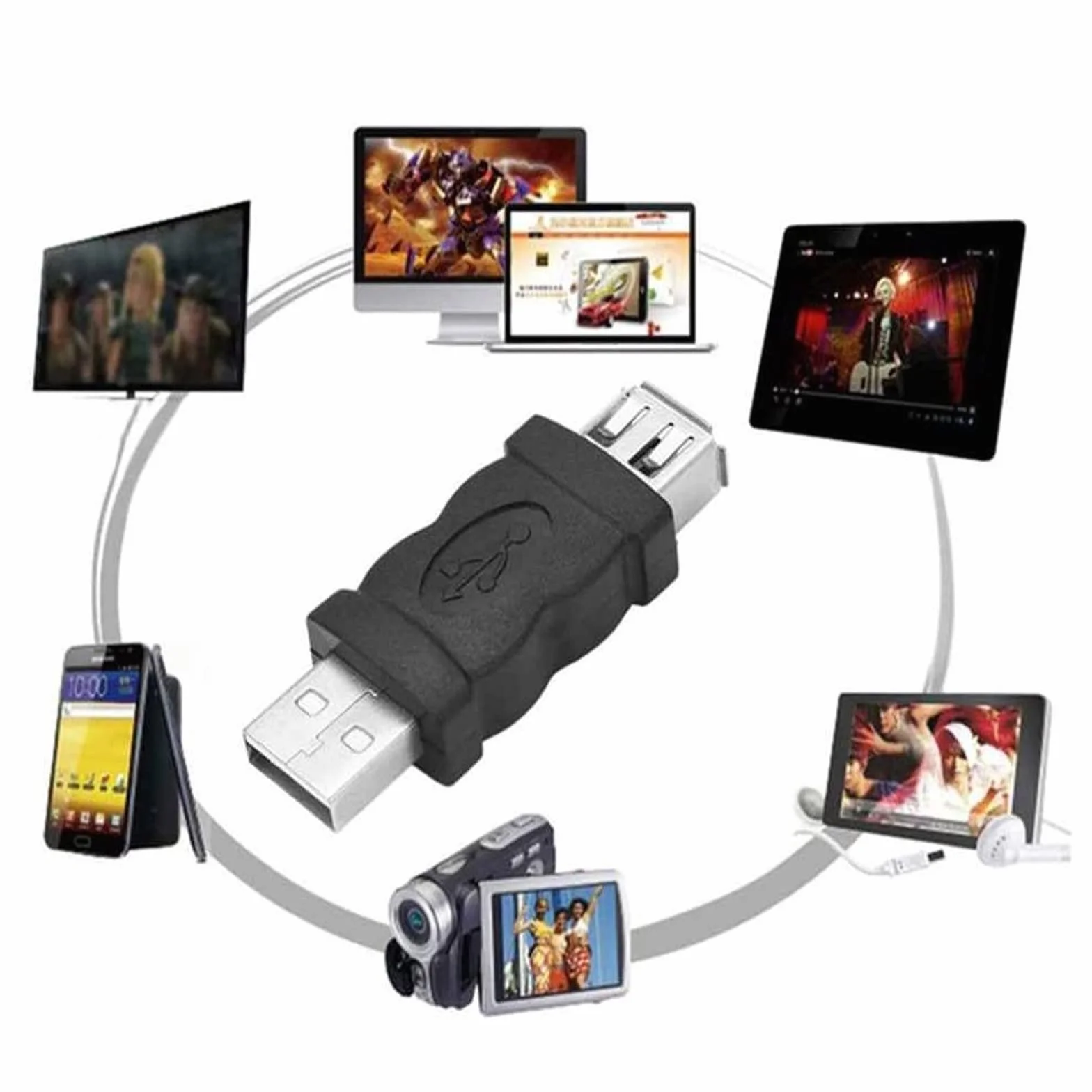 Firewire IEEE 1394 6-pin żeński na USB męski adapter konwerter 2 szt